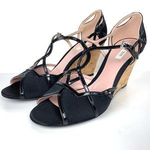 PRADA Black Lightweight Cork Wedges
